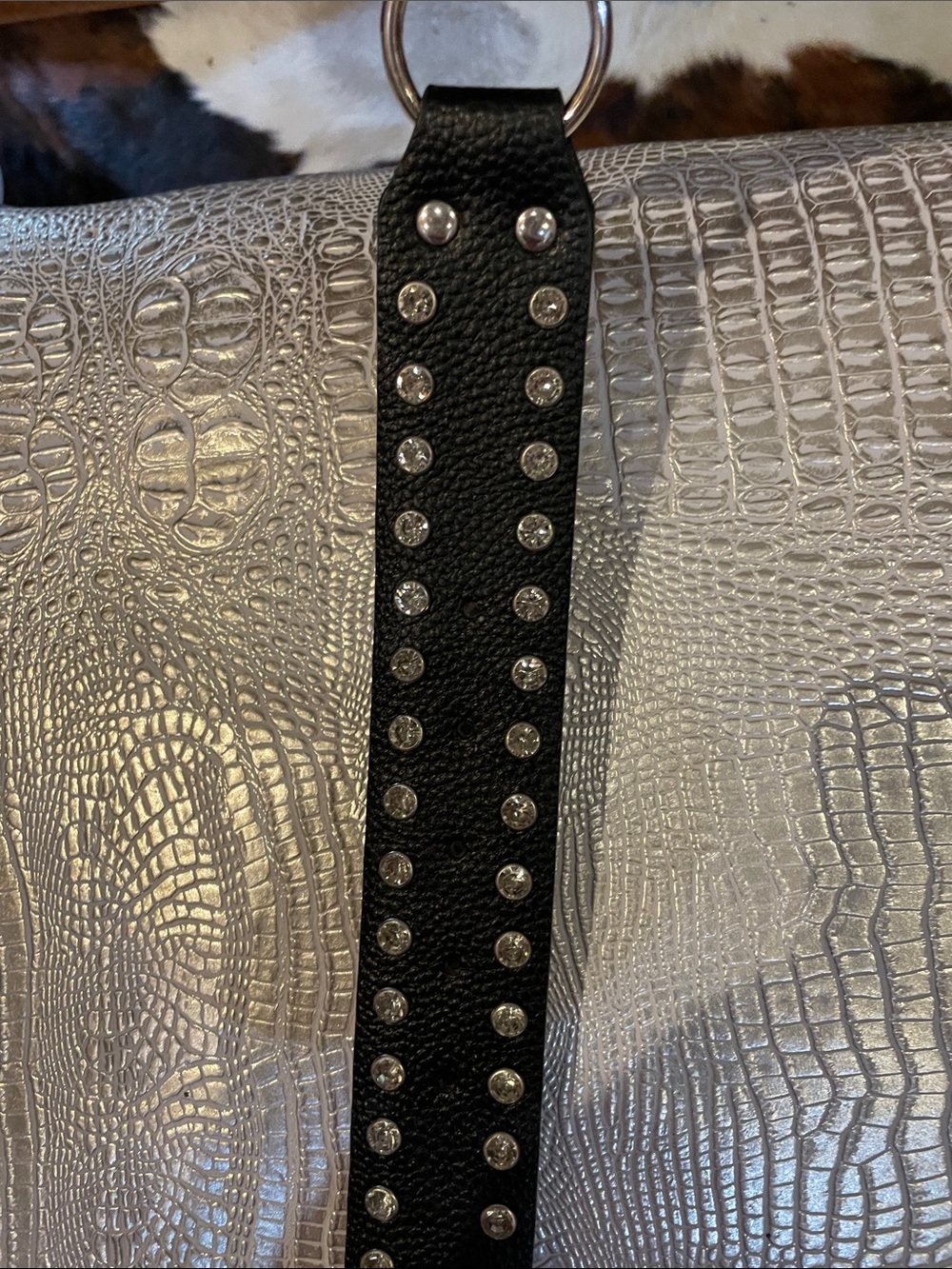 Black Rhinestone Studded Women's Accessory Belt NWT - Picture 3 of 8